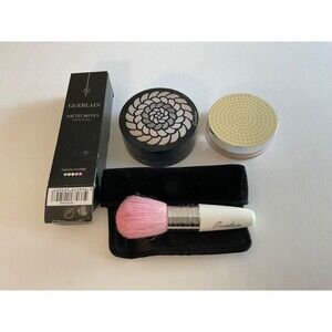 Vintage Guerlain Meteorites Pressed Powder Brush and Pearls - Very Rare Set